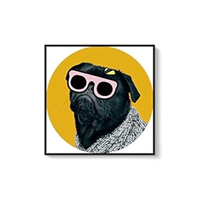 Framed Canvas Wall Art for Living Room, Bedroom Cute Animal Theme Canvas Prints for Home Decoration Ready to Hang - 16x16 inches