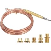 Gas Stove Thermocouple Universal Heater Thermocouple Kit | Fits Propane Natural Gas Pilot Assembly Fireplaces Replacemen for Firepit Heater, Pizza Ovens Boilers,Gas Water Heater