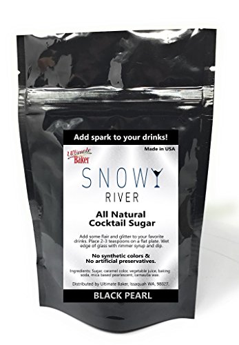 Snowy River Black Cocktail Sugar - Kosher Certified Naturally Colored Black Pearl Cocktail Rimmer (Large Crystal) - Thumbnail 3