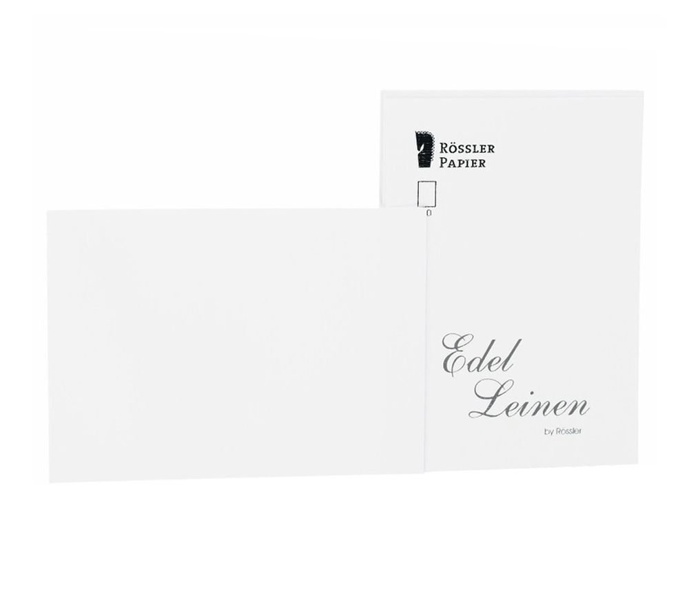 Rössler 2052705002 A6 Linen Embossed Card - White