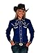 Women's Cotton Retro Western Cowboy Shirt-Royal-Medium