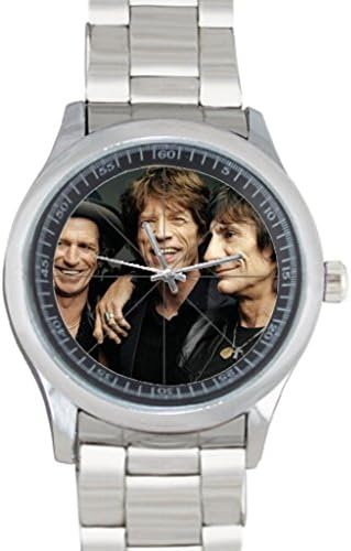 Dude custom Rolling Stones Men's Stainless Steel Watch Sliver Metal custom watches