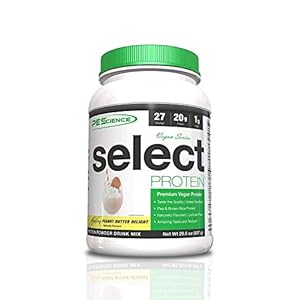 PEScience Select Protein Vegan Series 27 Servings Sports Supplement, 1 kg, Peanut Butter, PES1027/100/104