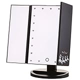 Miss Sweet Led Lighted Trifold Tabletop Mirror Makeup Mirror Table Mirror Vantiy mirror for Beauty Makeup