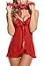 Avidlove Womens Lingerie Tie Front Lace Babydolls Mesh Chemises