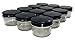 North Mountain Supply 4 Ounce Regular Mouth Mason Canning Jars - With Black Metal Safety Button Lids - Case of 12
