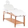 Massage Table Bed Stationary Professional Tilt Adjustable with Storage 3 Section (White)