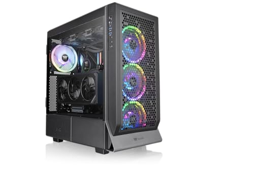 Ceres 500 TG ARGB | Mid Tower Compatible E-ATX | Paneles Perforados para Alto Flujo de Aire | 4 Ventiladores CT140 ARGB Preinstalados | Admite Radiador Frontal de 420 mm | Negro
