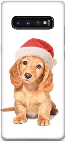 Inspired Cases - 3D Textured Galaxy S10 Plus Case - Rubber Bumper Cover - Protective Phone Case for Samsung Galaxy S10 Plus - Mini Holiday Dachshund