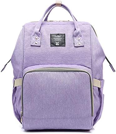 Waterproof Multi-Function Travel Backpack Diaper Bag Large Capacity for Baby Care, Lilac