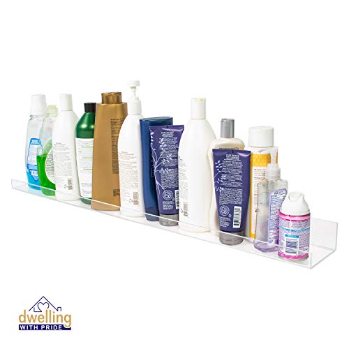 Acrylic Shelf 36 Inch (2Pack) - Book Shelves, Spice Rack & Floating Display for Toys and Photos - Acrylic Wall Shelf for Makeup and Cosmetic Product - Clear Floating Shelves for Books & Magazines - Thumbnail 5