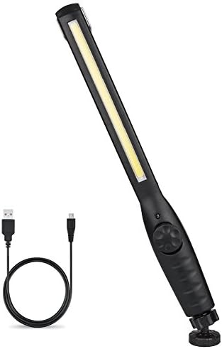 Sanyi Rechargeable Work Light Inspection Light USB Rechargeable LED Work Light COB Portable Super Bright LED Flashlight with Magnetic Base and Hook for Car Outdoor Camping Home Emergency Garage