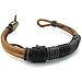 KONOV Mens Leather Rope Bracelet, Tribal Braided Cuff Bangle, Brown Black