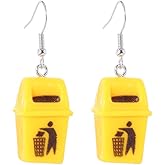 coadipress Creative Trash Can Dangle Drop Earring for Women Funny Resin Toilet Bottle Dangle Earrings Cute Trash Can Earring Garbage can Earrings Funny Earring Jewelry Gifts