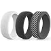 Zollen Silicone Wedding Ring for Men, 3 Packs Men's Rubber Wedding Bands Durable Rubber Rings for Crossfit Workout, Size 9