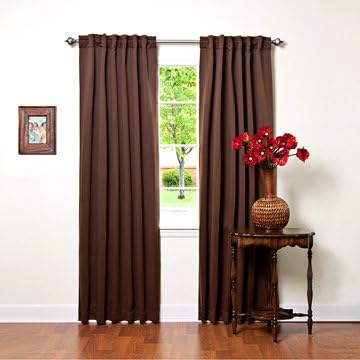 Best Home Fashion Basic Thermal Insulated Blackout Curtains - Back Tab/Rod Pocket - Chocolate- 52" W x 84" L – (Set of 2 Panels)