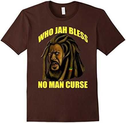 Mens Storecastle: Who Jah Bless No Man Curse Rasta Art T-Shirt Medium Brown