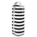 JEMIA Single Compartments Collection 1 Independent Zipper Chambers with Handle Strap Carrying Case (Black White Stripes, Canvas, Medium)