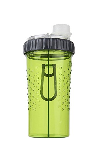Dexas Snack-DuO Dual Chamber 16 ounce Hydration Bottle & Snack Container, Green