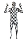 Black and White Check Morphsuit Fancy Dress Costume
