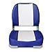 Leader Accessories A Pair of New Low Back Folding Boat Seats(2 seats) (White/Blue)