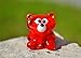 Glass Bear Decor - Glass Bear Figurines Statues - Bear Statue Baby - Bear Statue for Desk - Good Luck - Red Bear Statue Small - Figure Decor - Bear Figurines Red - Bear Red - Bear Ornaments Xmas Gift