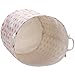 Sea Team 19.7 Inches Large Sized Waterproof Coating Ramie Cotton Fabric Folding Laundry Hamper Bucket Cylindric Burlap Canvas Storage Basket with Stylish Polka Dot Design (19.7