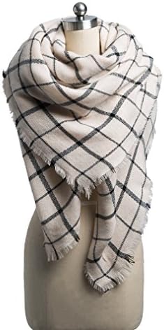 Hip Sheer Square Winter Plaid Fringe Printed Outdoor Travel Blank Scarf Shawl