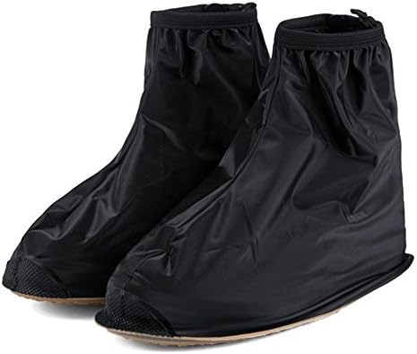 Aubreyobbins Waterproof Bike Motorcycle Shoe Covers Reusable Rain Snow Overshoes Travel for Women Men Kids (N-Black, XL)