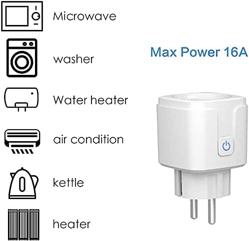Juego de 2 enchufes WiFi Alexa enchufe inteligente 16 A enchufe WiFi para Smart Home compatible con Echo Google Assisant by Avatar Controls