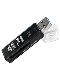 USB 3.0 Card Reader Micro SD and SD Card Memory Card Reader(2 Slot) with Detachable Breakaway Lanyard Strap and Dust Plug.