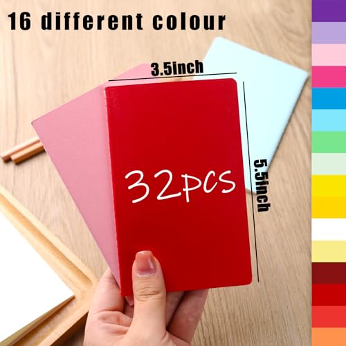 Koogel 32 Pads Mini Blank Notebooks, Small Pocket Notepads 3.5 x 5.5 Inch Memo Notepad Journals for Traveler Kids Students School Office Supplies