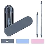 Reusable Straws Stainless Steel Metal - Telescopic Long Drinking Straw that is Portable, Collapsible, Retractable and Creates Zero Waste - Travel Case & Cleaning Tool Included (Graphite)