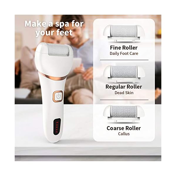 Electric-Foot-File-DIOZO-Rechargeable-Waterproof-Hard-Skin-Remover-with-3-Rollers-and-2-speeds-Remove-Cracked-Heels-and-Dead-Skin-Within-Minutes Electric Foot File, DIOZO Rechargeable Waterproof Hard Skin Remover with 3 Rollers and 2 speeds, Remove Cracked Heels…
