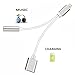 [Sliver] 2 in 1 Lightning to 3.5mm Audio Adapter, Eroan Lightning Charger, Lightning to 3.5mm Aux Headphone Jack Adapter for iphone 7 / 7 plus [No Calling Function and No Music Control]