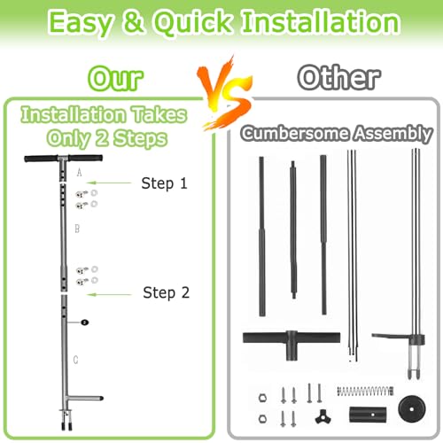 LEHDE Heavy Duty Stand Up Weed Puller Tool - 38” Long Handle 3-Claw Weeder, No Bending Weed Remover for Garden & Lawn with Easy Eject Mechanism