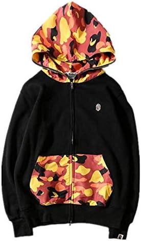 Mazuss Fashion Bape Loose Camo Zip Casual Cotton Hoodie Sweatshirt for Men/Women