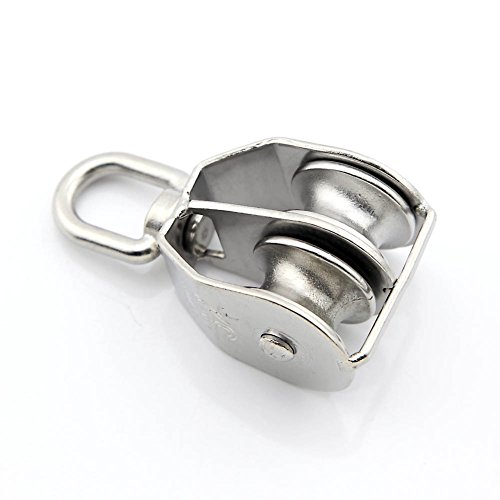 Owfeel 304 Stainless steel M32 32mm Double Pulley Hanging wire towing wheel for driving Fitness boat