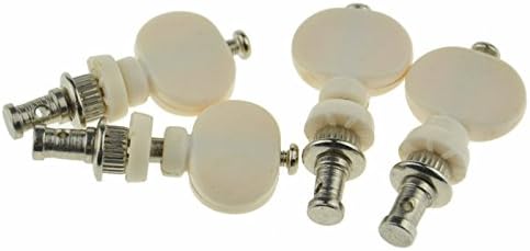 Swhmc 4Pcs Ukulele Tuning Pegs - Cream Plastic Machine Heads with Steel Shaft