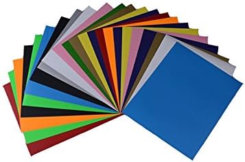 Heat Transfer Vinyl Sheets,12 x 10" (12 Color BUNDLE),For T-Shirts, Fabric Iron On HTV Vinyl Bundle, Silhouette Cameo, Cricut or Heat Press Machine