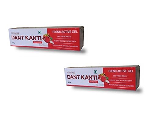 Patanjali Dant Kanti Fresh Active Gel Toothpaste - 80g (Pack of 2)