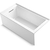 Kohler 20201-LA-0 Underscore® 60" x 30" alcove bath with integral apron, integral flange, and left-hand drain, White