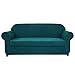 SUBRTEX Stretch Sofa Slipcover 2 Piece Sofa Cover 3 Seater Soft Couch Slipcover Washable Furniture Covers, Jacquard Fabric Small Checks(Turquoise,Sofa)