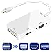 Macbook Thunderbolt Adapter Mini DP (Thunderbolt) to HDMI VGA DVI Adapter 1080P HD Mini Displayport Adapter Converter for Macbook, iMac, Surface Pro, Thinkpad Carbon - New