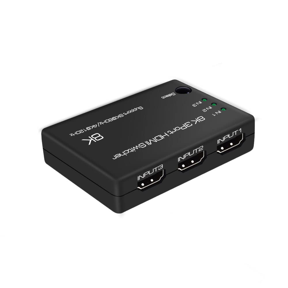 FOURKAY 8K 3x1 HDMI Switch. 8K @ 60Hz / 4K @ 120Hz. Atmos. HDCP 2.3