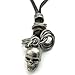 KONOV Mens Vintage Gothic Skull Pendant Adjustable Leather Cord Necklace Chain, Brown Silver