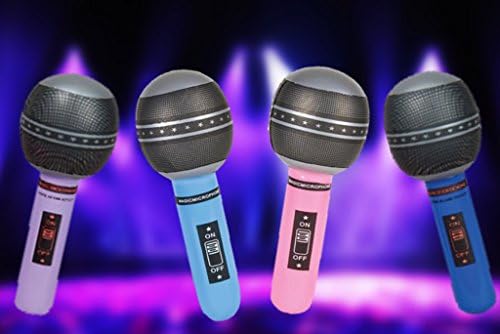Play Kreative Inflatable Microphones – 12 Toy Microphones – Great Rock Star Music Inflatable Props