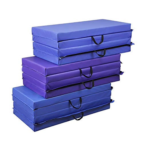 ZENOVA Extra Thick 4'' (10cm) Gymnastics Landing Mat Heavy Duty Folding Gymnastic Mat 8 FT Thick Surface Tumbling Mats - Thumbnail 6