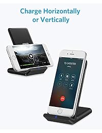 Cargador inalámbrico Anker Qi certificado cargador inalámbrico para iPhone X, iPhone 8 8 Plus, Samsung S9 S9+ S8 S8+ S7 Note 8, y más, PowerPort Wireless 5 Stand (adaptador de CA no incluido)