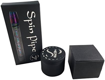 Twisty Glass Grinder Bundle Spiral New Blunt - For Dry Herbs| 2x Pyrex Glass - 1 Grinder | 1x Mouth Pc | 4x O-Rings | 3x Rubber Caps | 1x Small Cleaning Brush | 1x Big Cleaning Brush | (Rainbow)